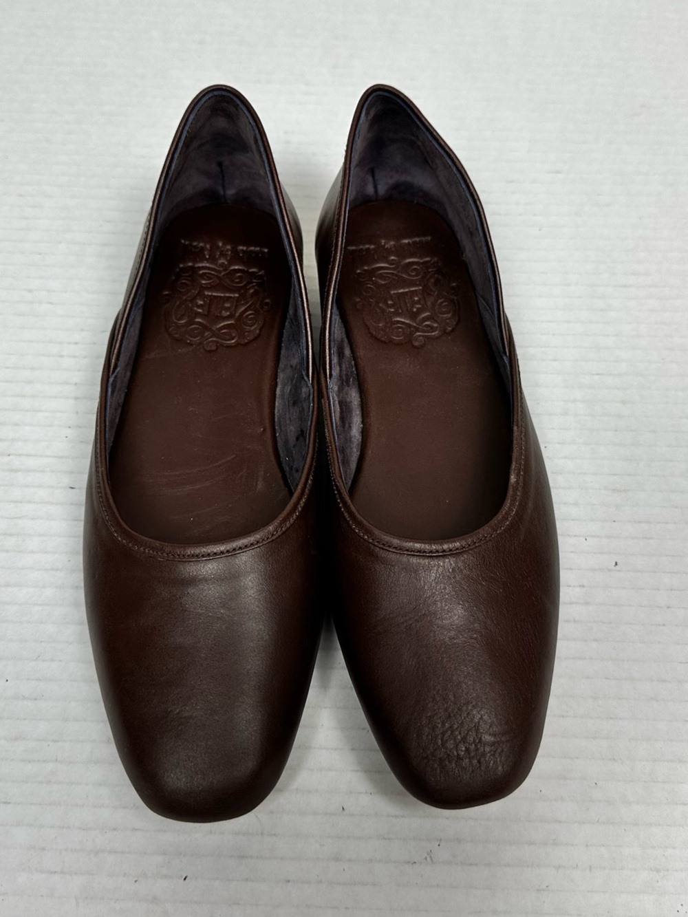 Bali ELF Made by Hand Brown Leather Ballet Flats D’Orsay Slip On Shoes Sz 6